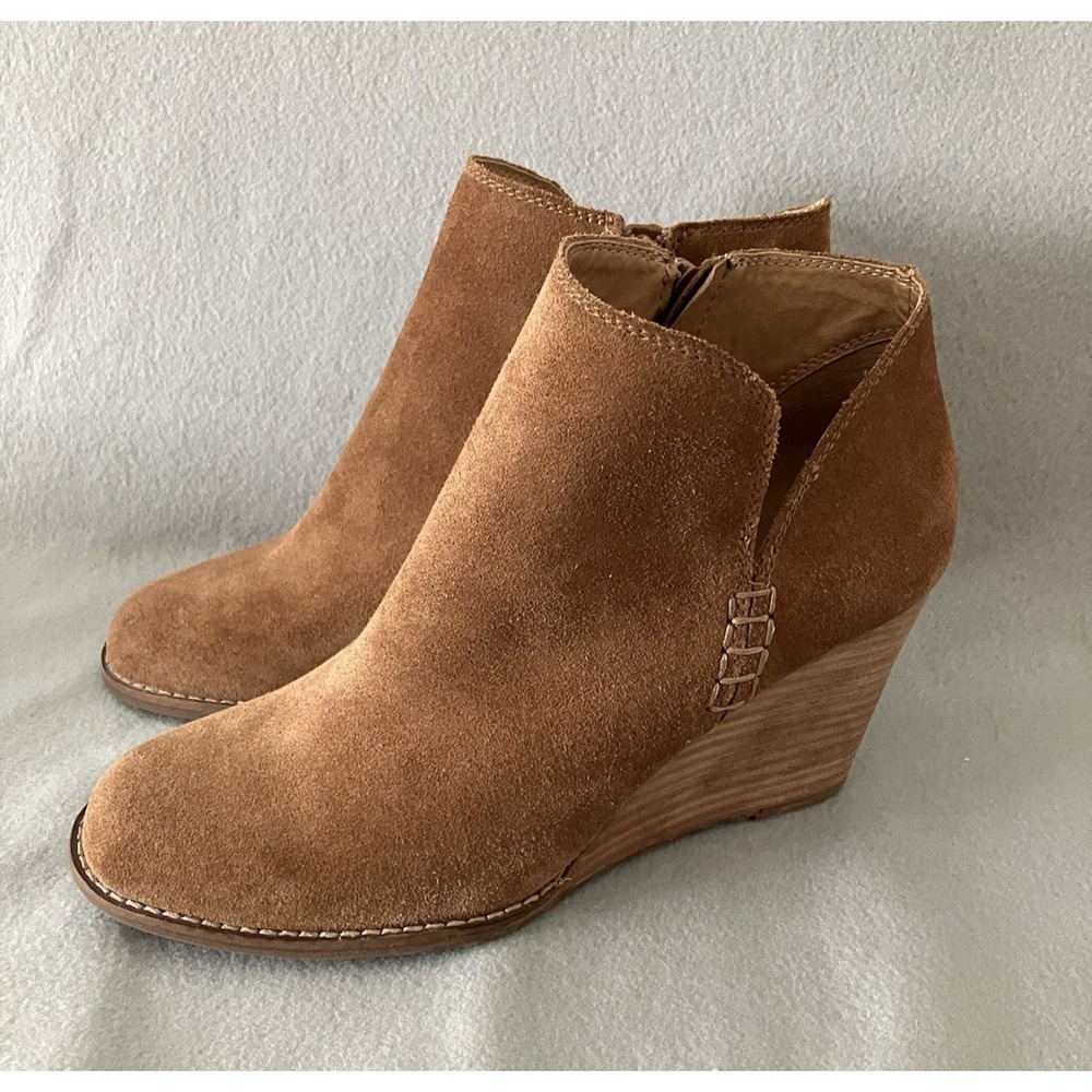 Lucky Brand LK- Yimme Leather Ankle Booties Tan Brown Women's Size 9